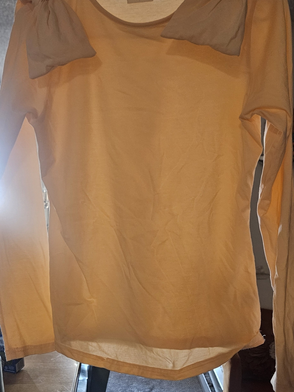 Women's Long-Sleeve Crew Tee in Mustard Yellow